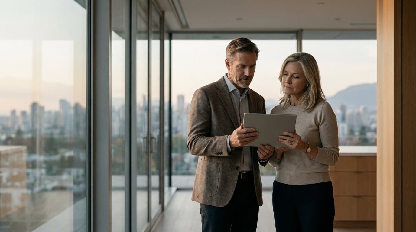 Couple in their fifties reviewing their retirement readiness plan
