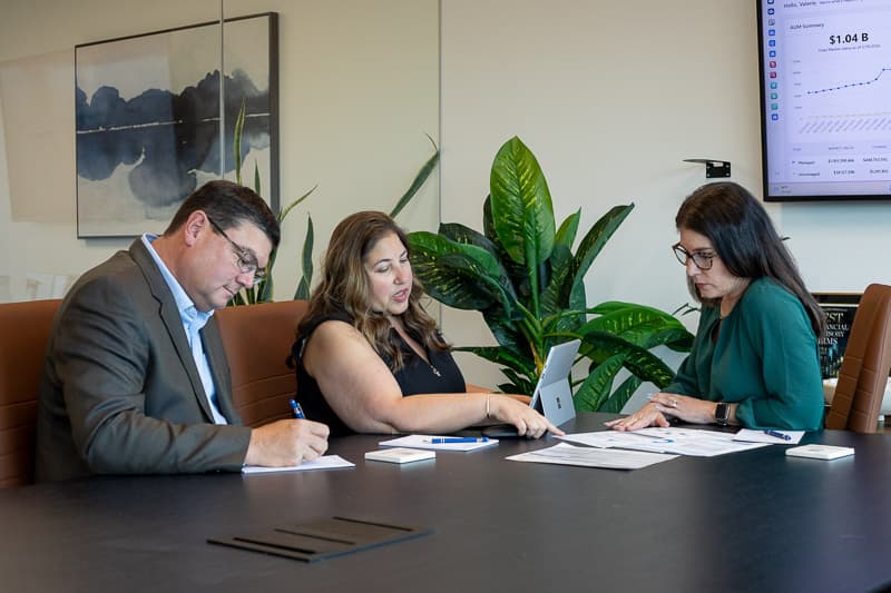 Heirloom advisors reviewing a coordinated wealth and tax plan with a client